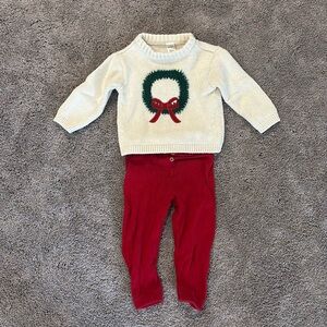 Carter’s Christmas sweater and pants